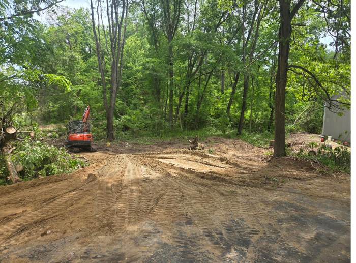 Tree removal crew on site